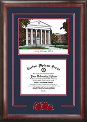 MS999SG Mississippi Rebels Spirit Graduate Diploma Frame, 8.5'' X 11'', Mahogany