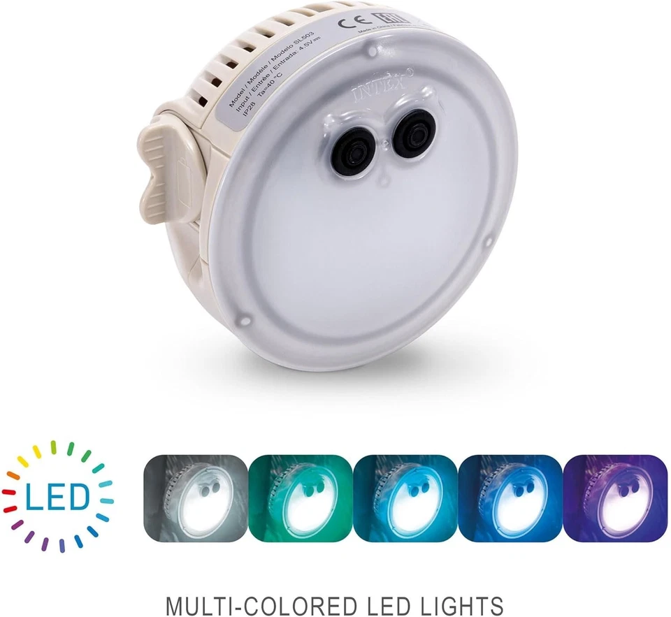 INTEX PureSPA Luz LED Multicolor Bañera de Hidromasaje Iluminación 5 Colores Caja Dañada Foto 2 de 4