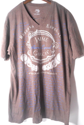 My Father Cigars Reserva Especial Men s T-shirt Jaime Garcia V-Neck Brown 2X Lg