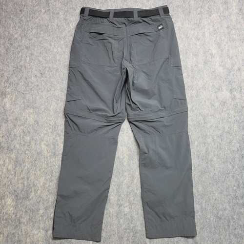 Rei Co-op Pants Mens 30x31 Gray Relaxed Cargo Convertible Belted Hiking Fishing - Picture 2 of 13