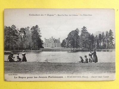 Old postcard Le Repos pour les Jeunes Parisiennes BEAUMESNIL (Eure) OPEN ALL YEAR