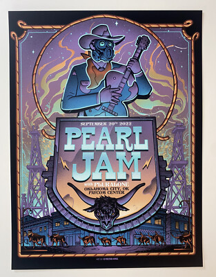 Pearl Jam Poster Oklahoma City 2022 Print Munk One Official