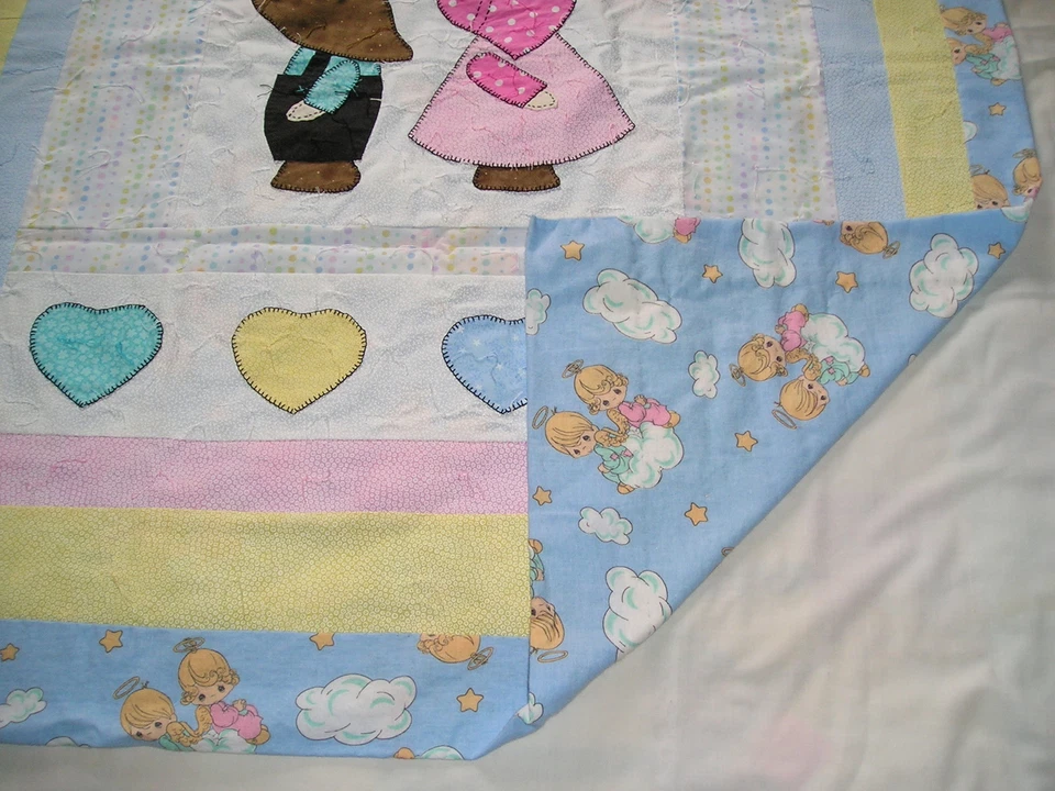 手工制作婴儿被子 Sun Bonnet Sam Sue Precious Moments 棉蜡笔 17 出售 — 第 3/4 张图片