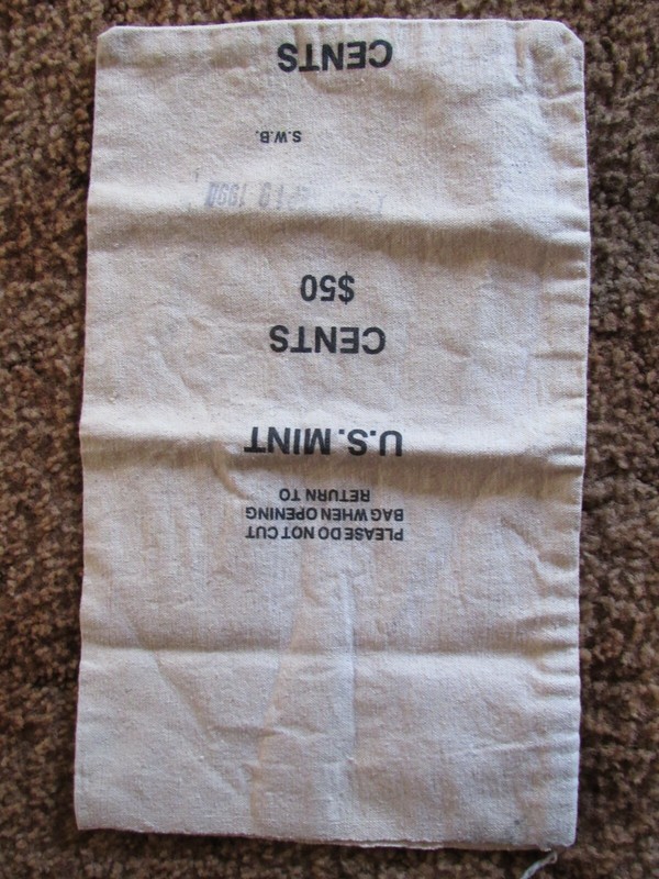 1998  CANVAS US MINT BAG  $50 CENTS S.W.B.    "SIZE  16"x10"  #27