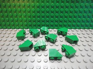 Lego 10 Green 2x1 inverted 45 degree brick block slopes NEW | eBay