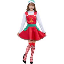 M-XL Cute Christmas Birthday Party Show Women Costumes Uniform Set Skirt Dress