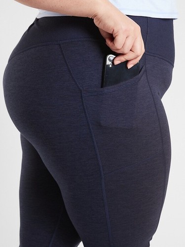 ATHLETA Exhale Stash Bolsillo Tacón Apretado en Softluxe, Nuevo con Etiquetas, Talla 1X, Azul P-1 - Imagen 3 de 3