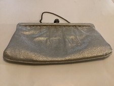Vintage 1950  s-1960  s After Five Silver Metallic Clutch Evening Purse