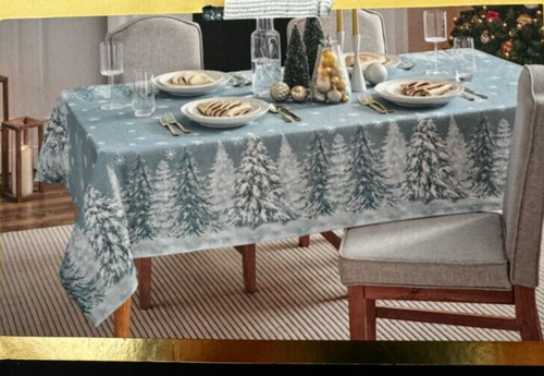 Max Studio Home Christmas Trees Oblong Tablecloth 60" x 84" NIP - Picture 5 of 5