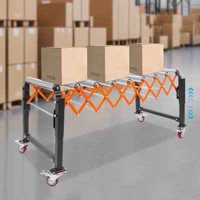 Adjustable Roller Conveyor Table Telescopic Flexible Roller Conveyor Max 176lbs