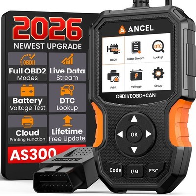 Automotive OBD2 Scanner 2026 Upgraded OBDII Check Engine +Battery Voltage Test