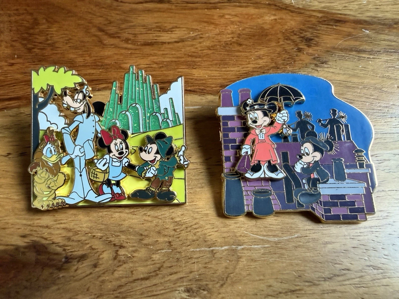 Disney WDW 2008 Great Movie Ride Moment Wizard of OZ & Mary Poppins Slider Pins
