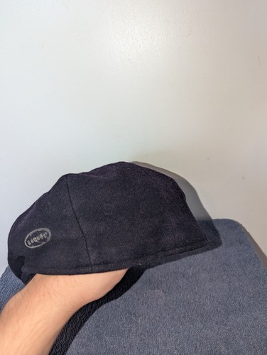 Vintage Kangol Cashmere Newsboy Hat Size 7 3/8 Blue Logo Flat Cap Cabbie - Picture 4 of 12