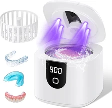 45kHz Ultrasonic Retainer Denture Cleaner Machine, Fast Cleaning for Aligners, M