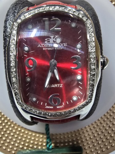 ADEE KAYE BEVERLY HILLS LADIES QZ BURGUNDY DIAL, AND STRAP, NEW BATTERY. - Picture 6 of 12