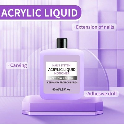 Monomer Acrylic Nail Liquid 40 ml 1.3fl.oz For Acrylic Powder Nails Extension