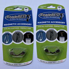 2pc ReadeRest Magnetic Eyeglass Holder Accessory New 2 Stainless/Silver USA Made