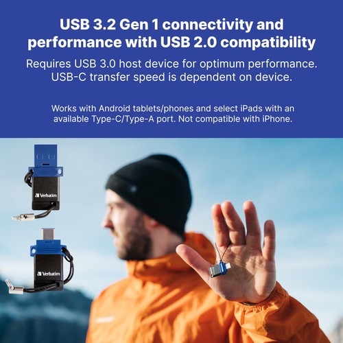 Verbatim 32Gb Store ‘N’ Go Dual Otg Usb 3.2 Gen 1 Flash Drive For Usb- Personal  - Picture 5 of 9