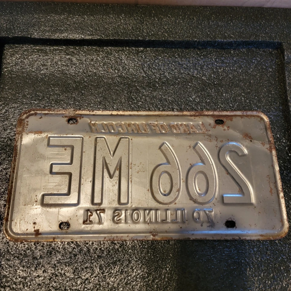 Placa de licencia de Illinois vintage 1970/1971 única "266 me" Foto 2 de 2
