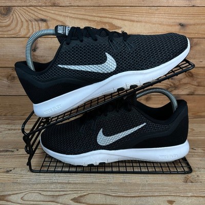 Nike Turnschuhe Damen Größe UK 5 Flex Trainer 7 schwarz weiß Mesh Fitness Laufschuhe