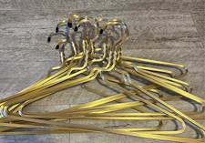 Lot of 9 Vintage Gold-Tone Aluminum Heavy Duty Metal Clothing Coat Hangers