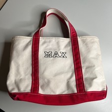 Vintage 90s L.L.Bean Boat and Tote USA Canvas Bag Red Trim MAX