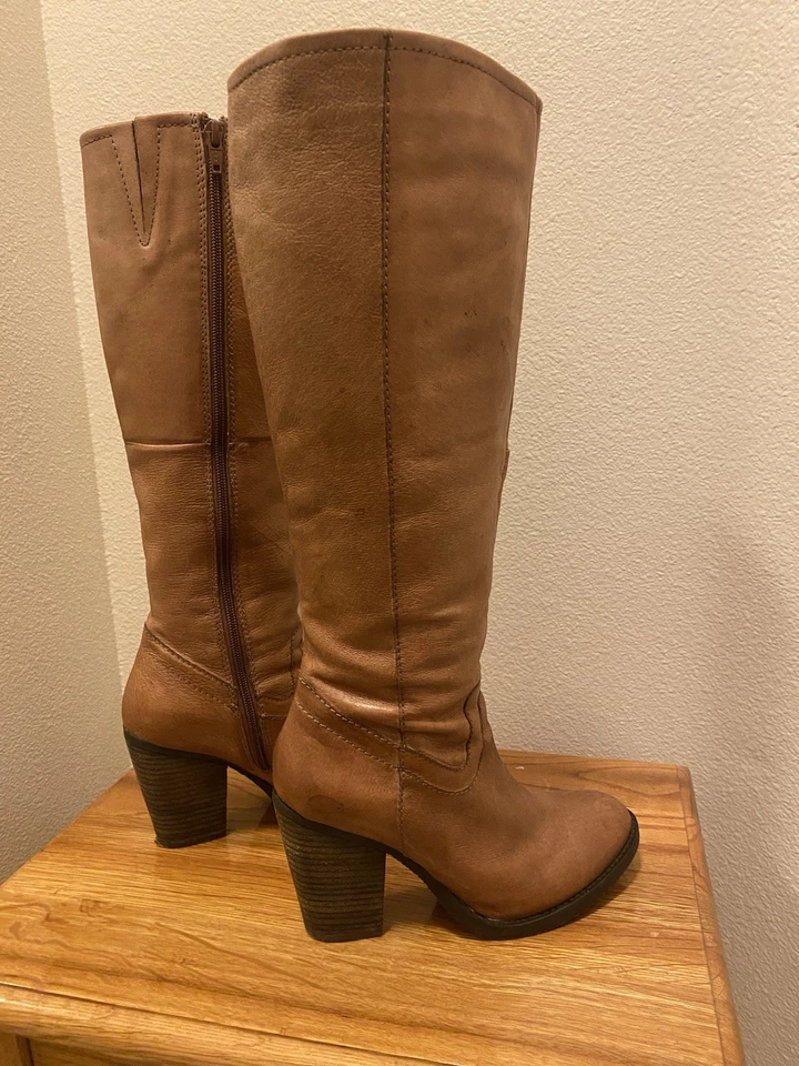 Botas de cuero para mujer Congac 7,5 Foto 2 de 4