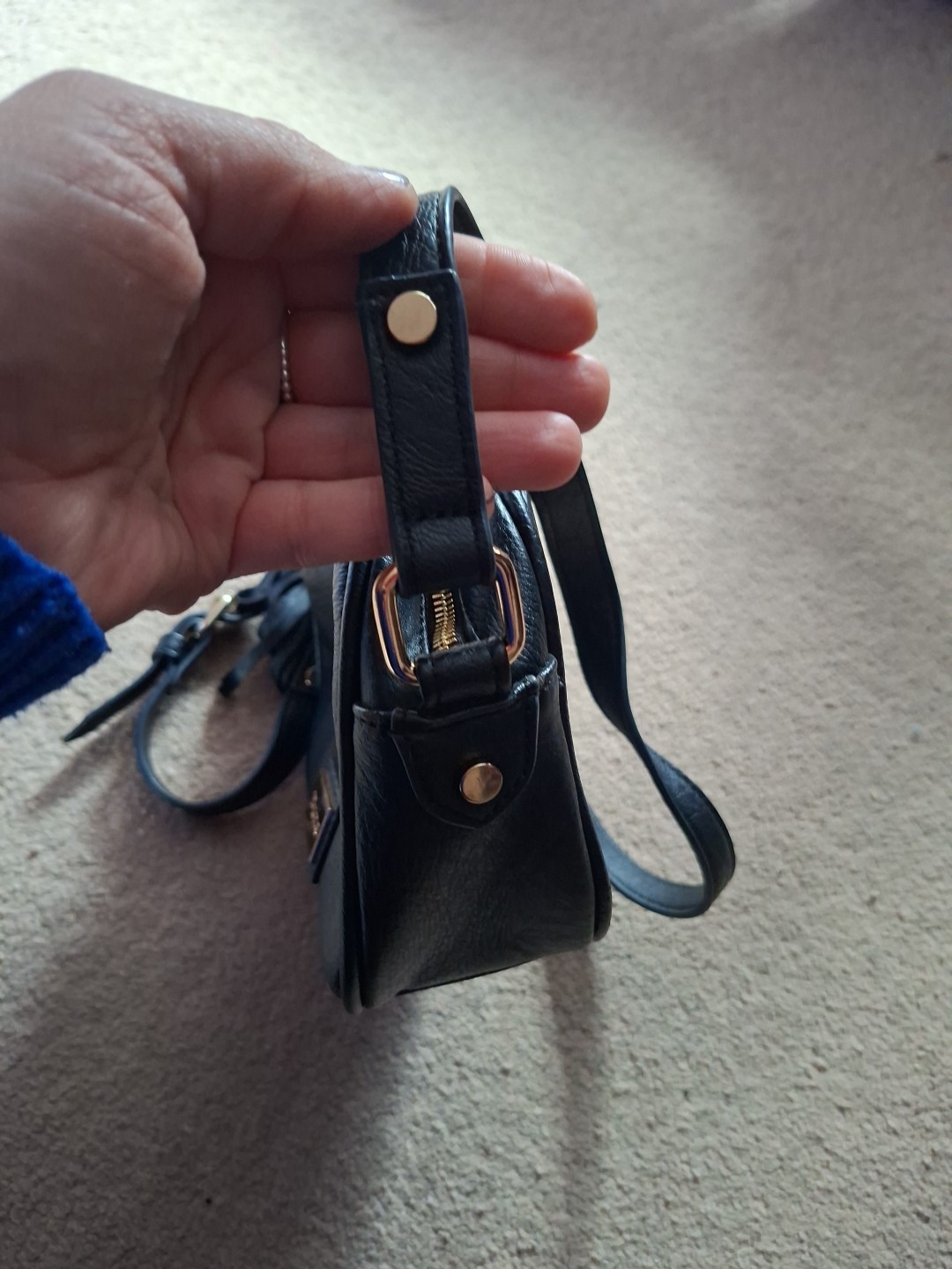 Dune London Black Faux Leather Crossbody Handbag Branded Detail RRP £69 UK image 8