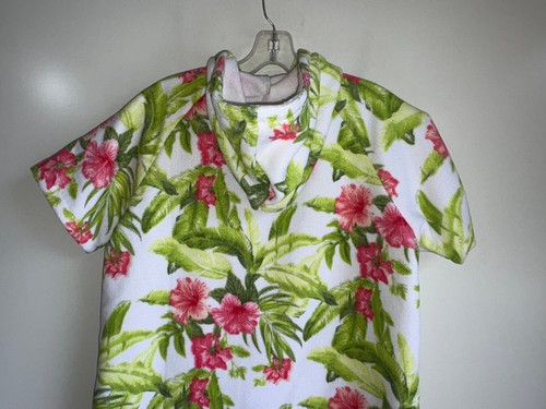 Tommy Bahama Hooded Zip Towel Coverup Girls L/XL (7-12) Floral Hawaiian - Picture 5 of 9