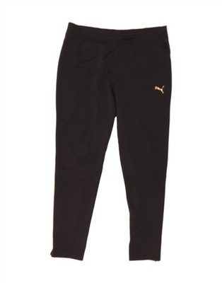 PUMA Mens Tracksuit Trousers Large  Black Cotton BI19