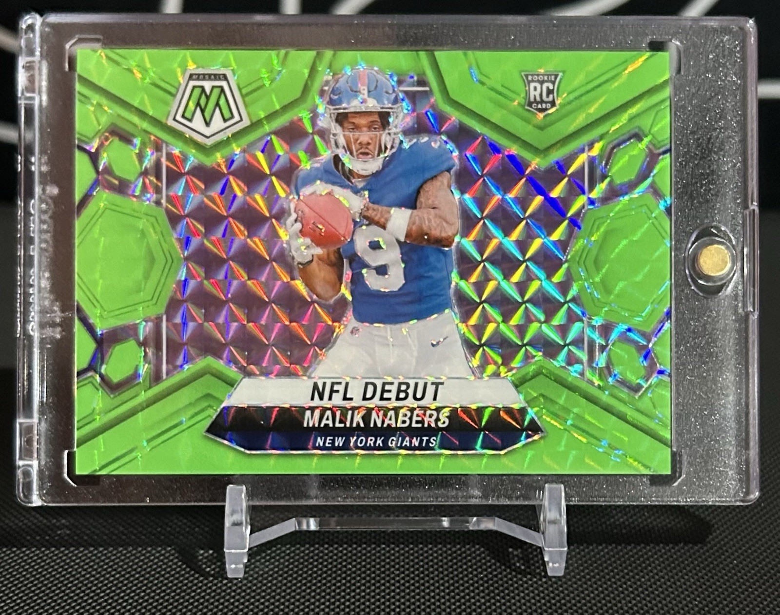 2024 Panini Mosaic NFL Debut Malik Nabers #284 Green Fluorescent /10 Rookie SSP