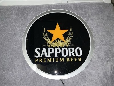 Sapporo Premium Beer Illuminated Round Collectible Sign Breweriana