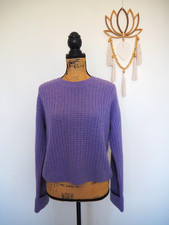 Autumn Cashmere Purple Knit Pullover 100 Cashmere Cozy Sweater Woman's Sz Small