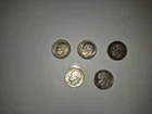 Lot of Five Roosevelt Dimes 90% Silver Dimes 1954, 1957, 1964, 1964(D) *2)