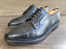 Scarpe derby Tricker's uomo punta liscia pelle nera UK 9 US 10.