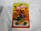 VINTAGE HOT WHEELS CAR ON CARD MATTEL 1982 THE HOT ONES 57 CHEVY YELLOW & FLAMES