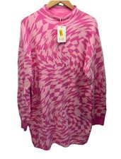 Gianna Bini Geometric Swirl Pink Sweater Dress Women’s Large NWT