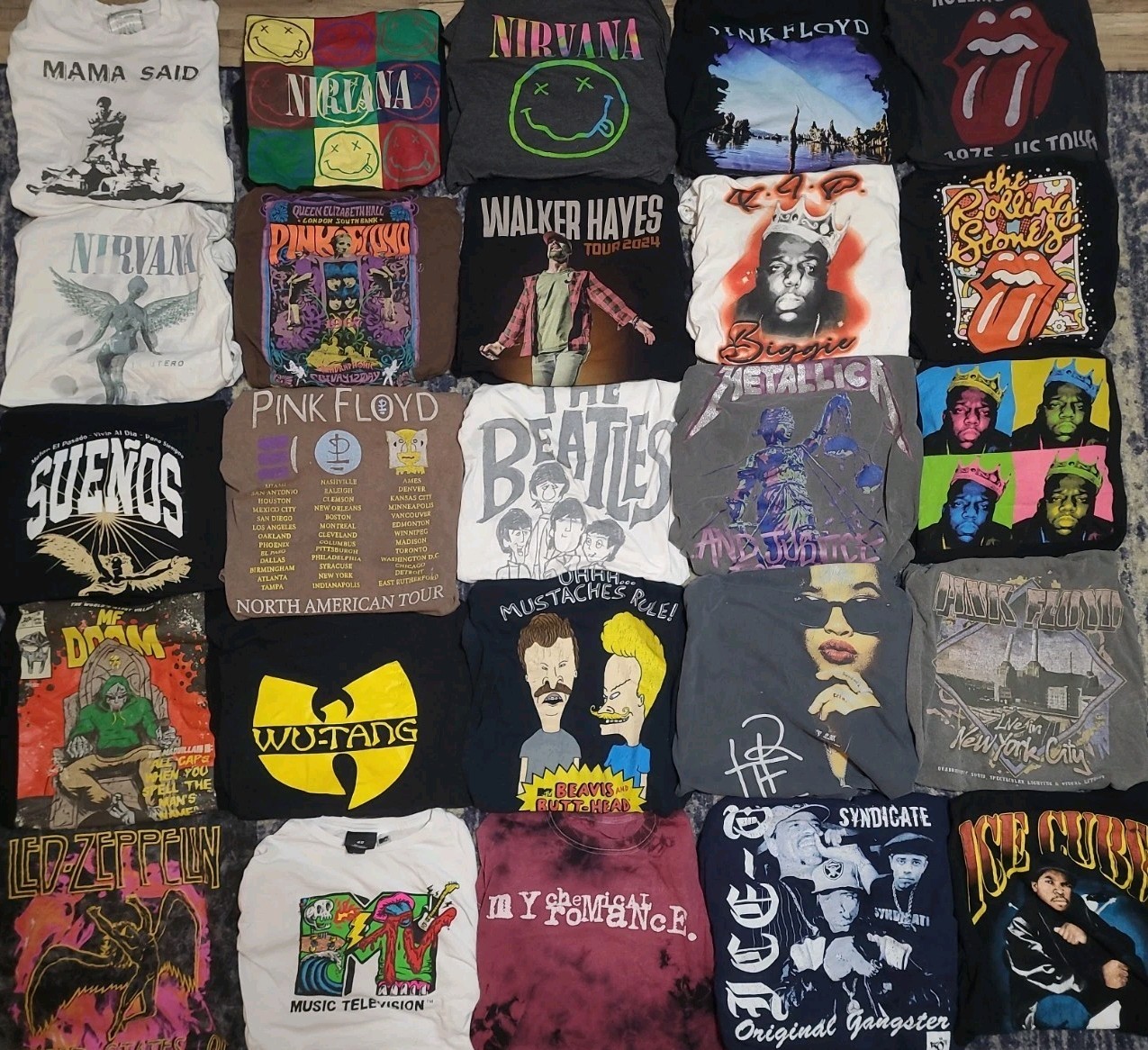 25) TShirt Lot Music Band Tee Concert Tour Y2K 2010s Modern Rock Rap Punk Resell