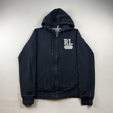Vintage Ralph Lauren Polo Jeans Co Hoodie Sweatshirt Womens Medium Black Zip y2k