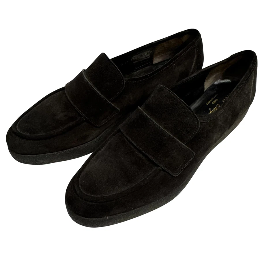 Robert Clergerie Shoes Womens Size 8.5 Black Suede Loafer Made in France Elegant - Image 2 of 4