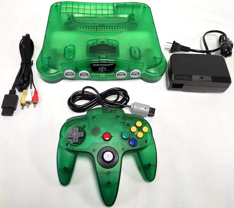 Vintage N64 Funtastic Jungle Translucent GREEN Nintendo-64 Gaming