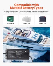Marine Battery Charger, 1-Bank, 10A 12V Onboard Boat Charger, IP68 Waterproof Sm