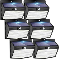 Peasur [6 Packs] Solar Lights Outdoor Motion Sensor Solar Security Lights Waterp