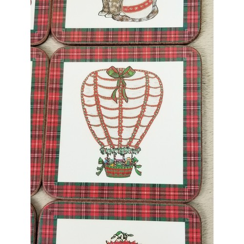 Posavasos Pimpinela Tartán Navidad Vacaciones con Caja Hecha en Inglaterra x6 De Colección - Imagen 6 de 15