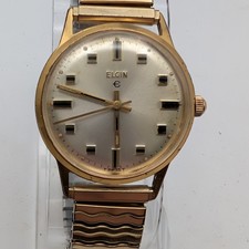 Vintage Elgin 327 Manual Wind 17J Men  s Watch Gold Tone 33mm Runs Great