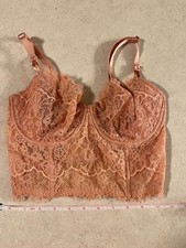 Victoria's Secret Dream Angels Bustier Bra Push up without padding 32DD Pink Lac