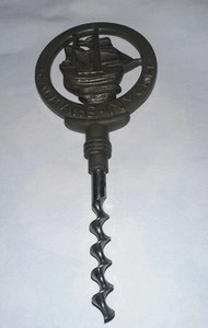 Vintage Swedish Skeleton Key Corkscrew Calmare Nyckel Ship