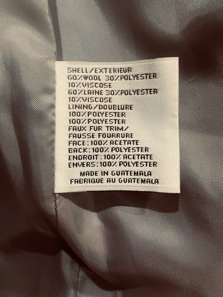 Abrigo DKNY Mezcla de Lana Asimétrico Polar Recortado Gris Talla 2 Cremallera y Bolsillos Foto 4 de 4