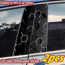 2pcs Honeycomb Car Stickers B Pillar Waterproof Funny Cover Scratches Sunscreen