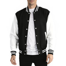 Mens Autumn Winter Fleece Baseball Uniform Pocket Sport Jacket Loose Street